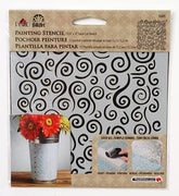 Folk Art Small Painting Stencil - Swirl Background - MSP 30607 - Al Masam Stationery LLC
